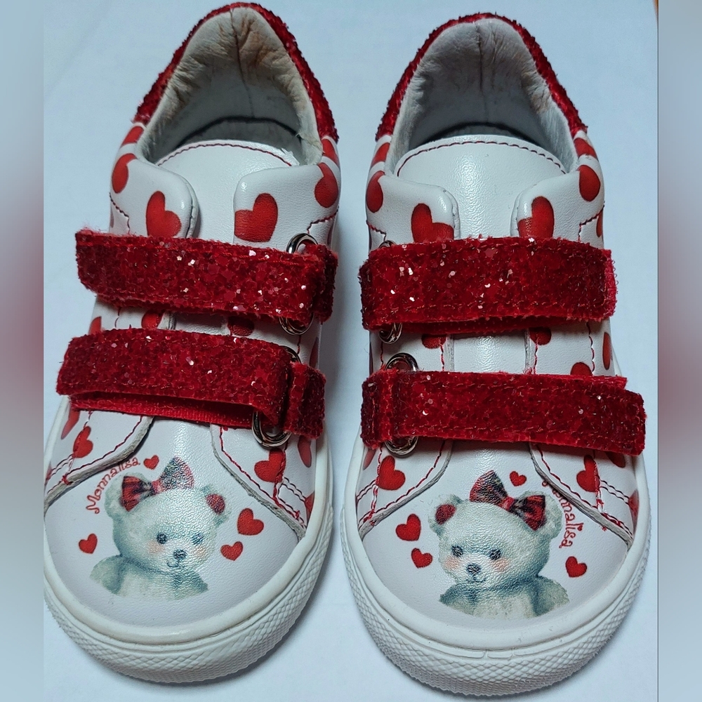 Monnalisa sneakers with glittery velcro straps